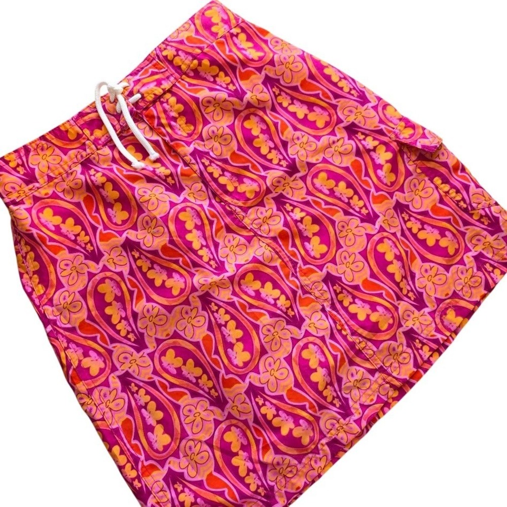 Catalina Paisley Print Skirt Pink Orange Yellow Womens Beach Small